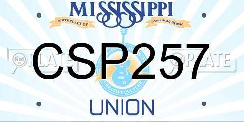 CSP257 Mississippi License Plate