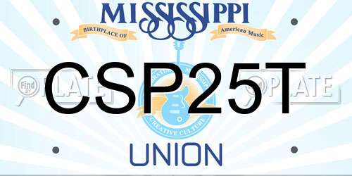 CSP25T Mississippi License Plate