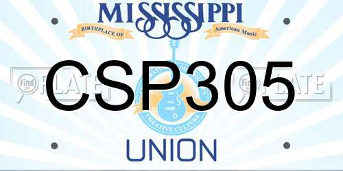 CSP305 Mississippi License Plate