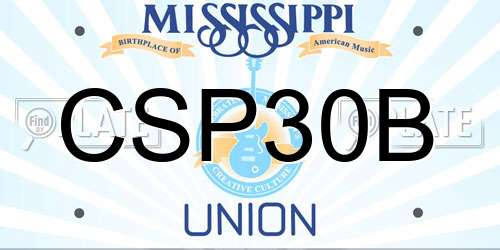 CSP30B Mississippi License Plate