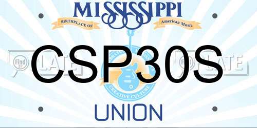 CSP30S Mississippi License Plate