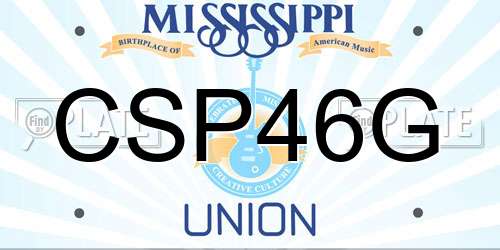 CSP46G Mississippi License Plate