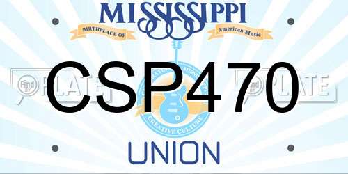 CSP470 Mississippi License Plate