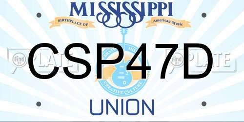 CSP47D Mississippi License Plate