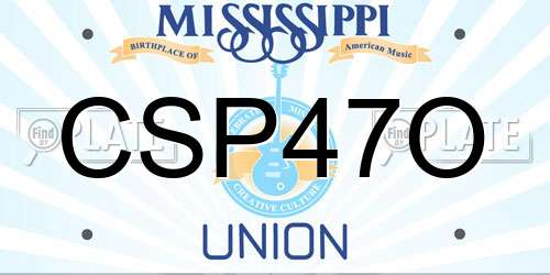 CSP47O Mississippi License Plate