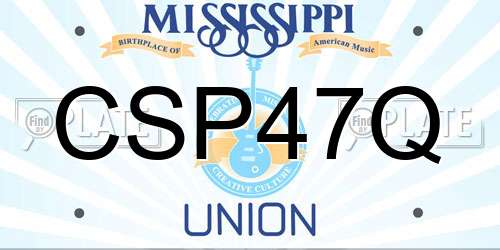 CSP47Q Mississippi License Plate