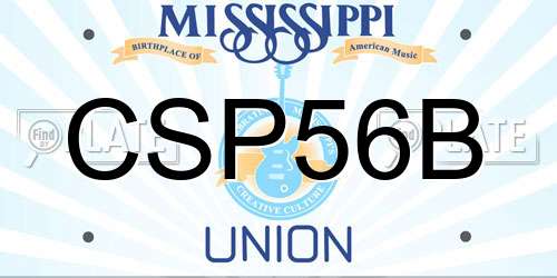 CSP56B Mississippi License Plate