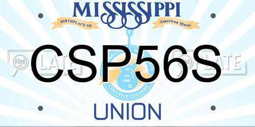 CSP56S Mississippi License Plate
