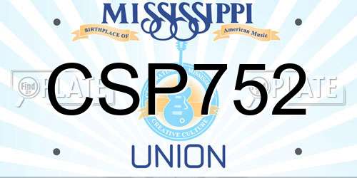 CSP752 Mississippi License Plate