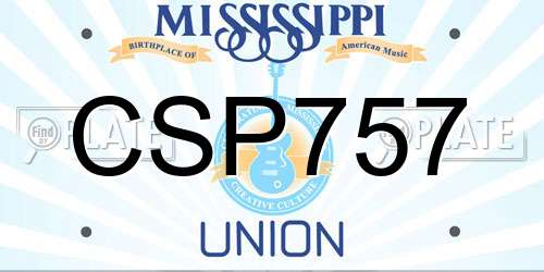 CSP757 Mississippi License Plate