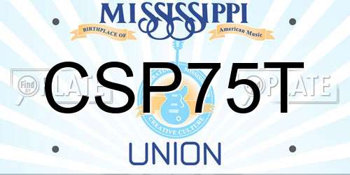 CSP75T Mississippi License Plate