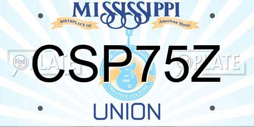 CSP75Z Mississippi License Plate