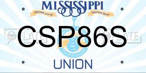CSP86S Mississippi License Plate