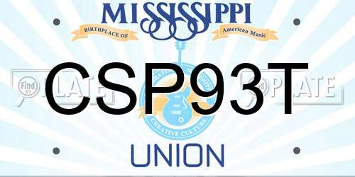 CSP93T Mississippi License Plate