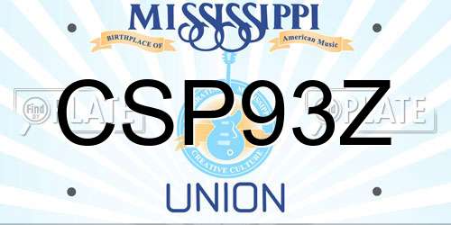 CSP93Z Mississippi License Plate