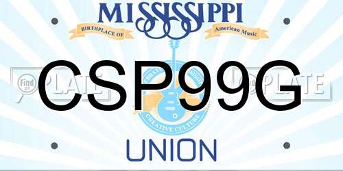 CSP99G Mississippi License Plate