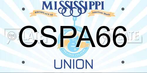 CSPA66 Mississippi License Plate