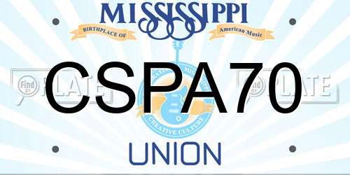 CSPA70 Mississippi License Plate