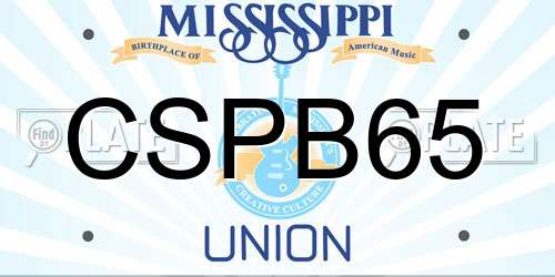 CSPB65 Mississippi License Plate