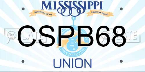 CSPB68 Mississippi License Plate