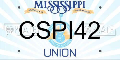 CSPI42 Mississippi License Plate