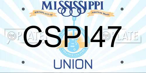 CSPI47 Mississippi License Plate