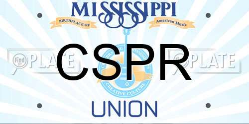 CSPR Mississippi License Plate