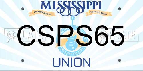 CSPS65 Mississippi License Plate