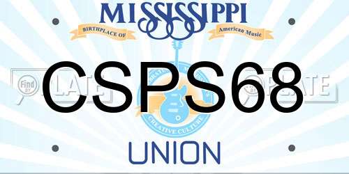 CSPS68 Mississippi License Plate
