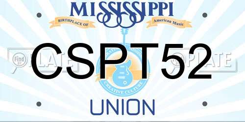 CSPT52 Mississippi License Plate