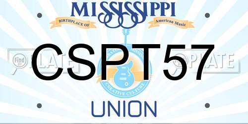 CSPT57 Mississippi License Plate