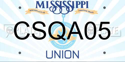 CSQA05 Mississippi License Plate