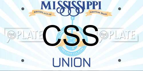 CSS Mississippi License Plate