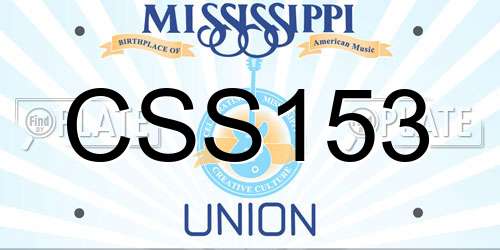 CSS153 Mississippi License Plate
