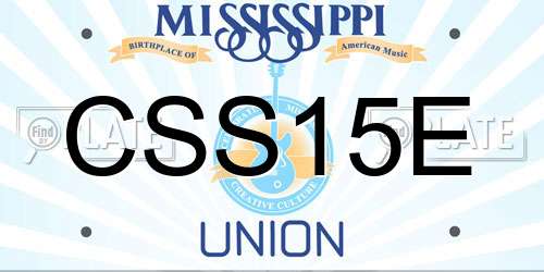 CSS15E Mississippi License Plate