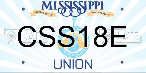 CSS18E Mississippi License Plate