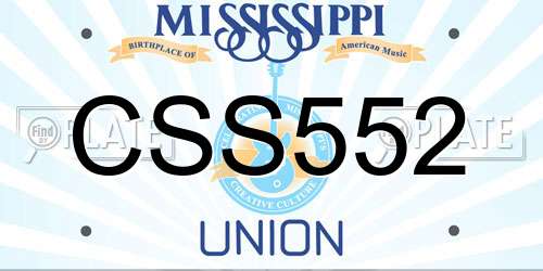 CSS552 Mississippi License Plate