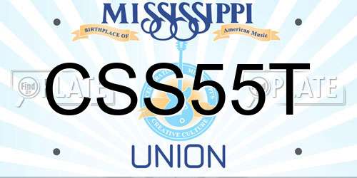 CSS55T Mississippi License Plate