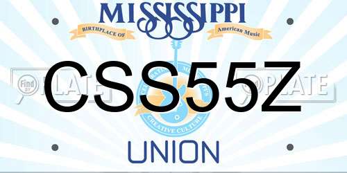 CSS55Z Mississippi License Plate