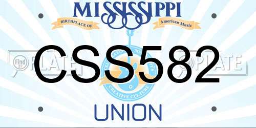 CSS582 Mississippi License Plate