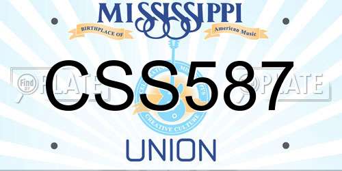 CSS587 Mississippi License Plate