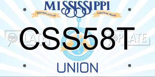 CSS58T Mississippi License Plate