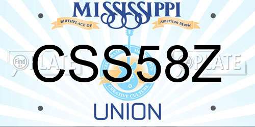 CSS58Z Mississippi License Plate