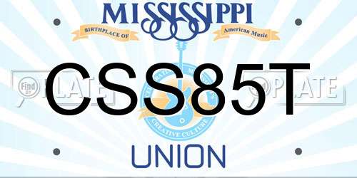 CSS85T Mississippi License Plate