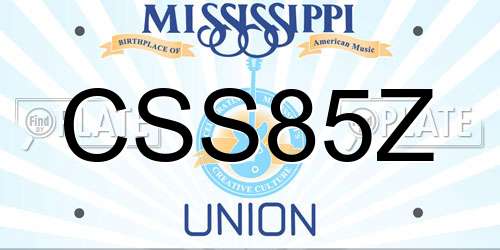CSS85Z Mississippi License Plate