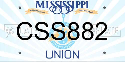 CSS882 Mississippi License Plate