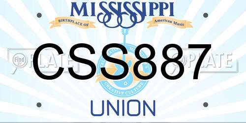 CSS887 Mississippi License Plate