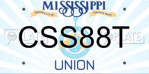 CSS88T Mississippi License Plate