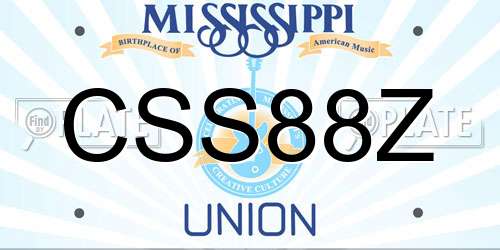 CSS88Z Mississippi License Plate