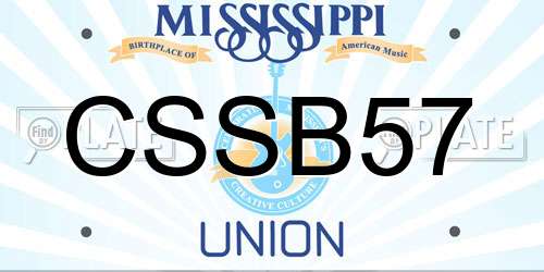 CSSB57 Mississippi License Plate